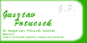 gusztav potucsek business card